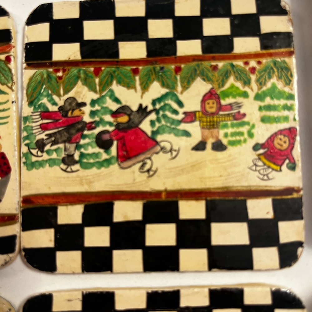 Hand-Painted Coasters and Wooden Box - Picture 3 of 8